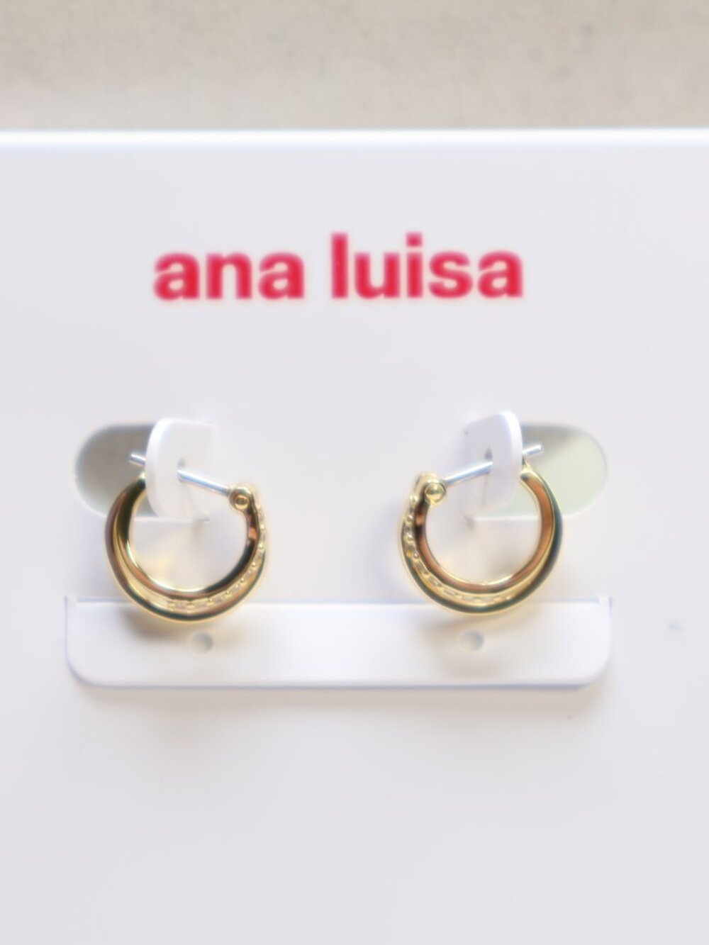Ana Luisa Gold over .925 Sterling Silver Toda Mini Double Hoop Earrings $75 New